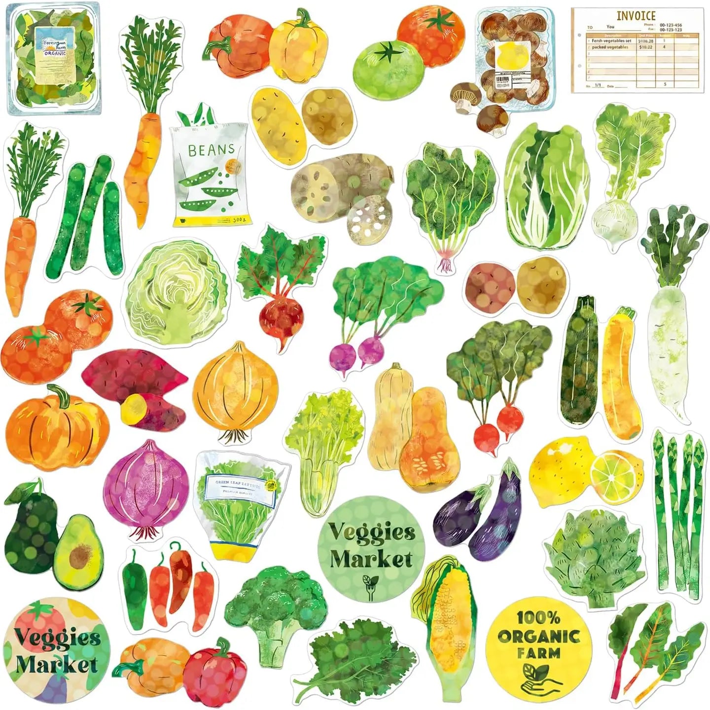Mini Sticker Veggies Market Box
