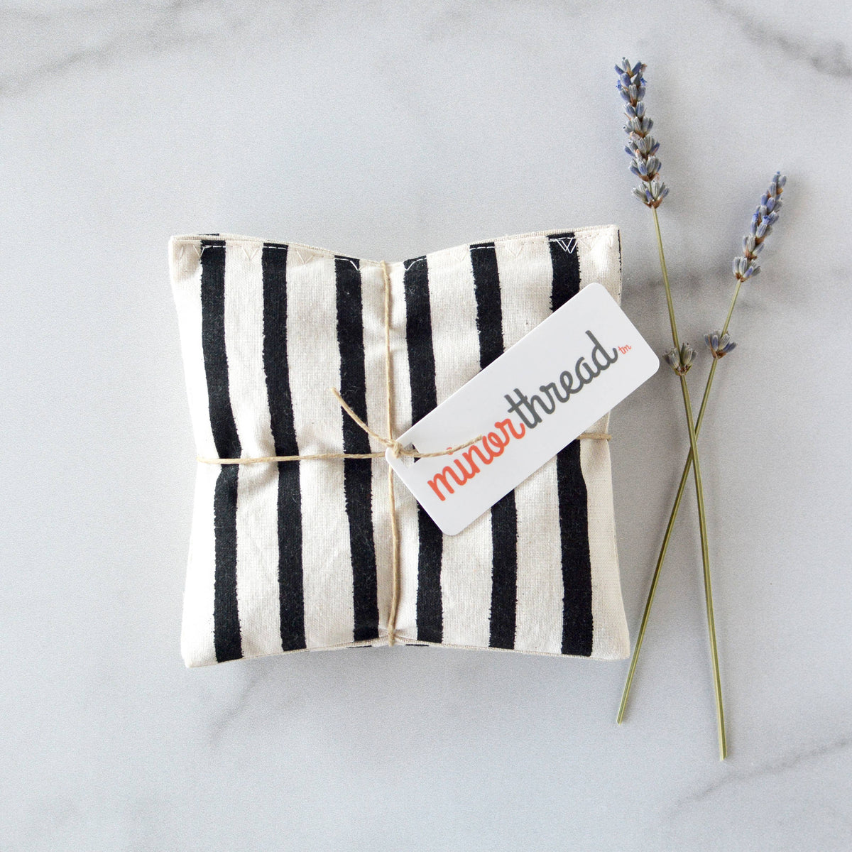 Black and White Painted Stripes Lavender Sachet Bundle