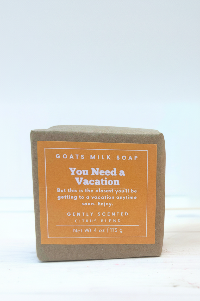 You Need a Vacation Citrus 4 oz Goat Milk Soap
