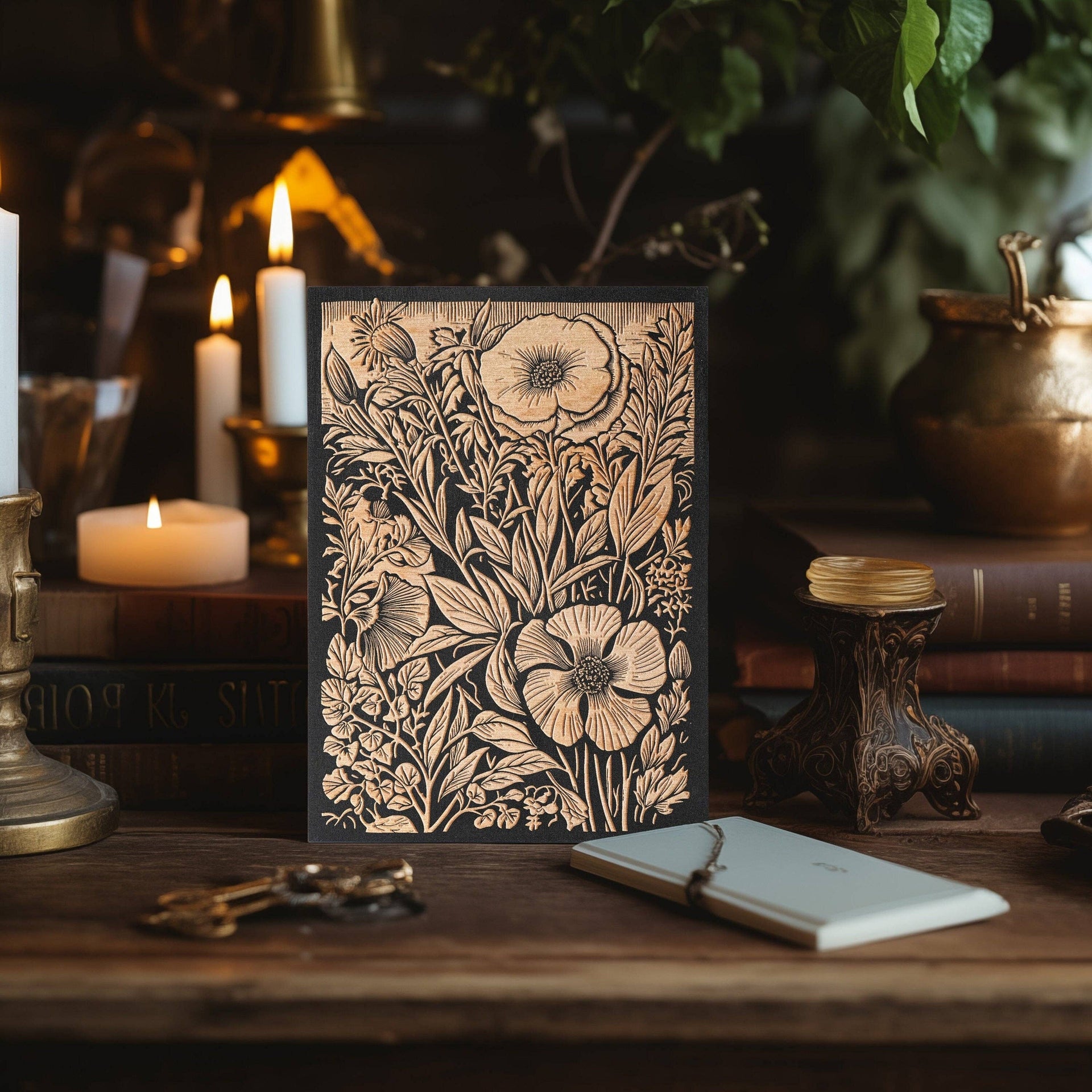 Wildflowers Engraved Illustration