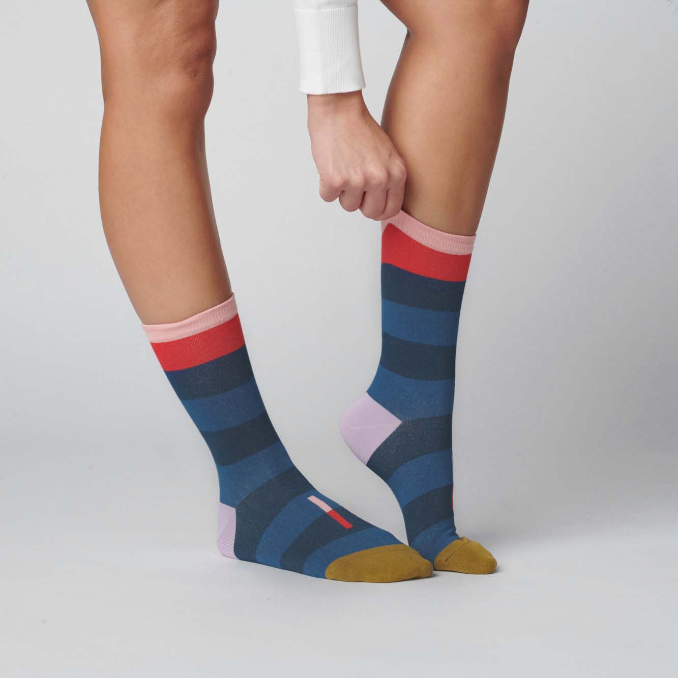 Marina Blue Fillmore Bold Stripe Crew Socks