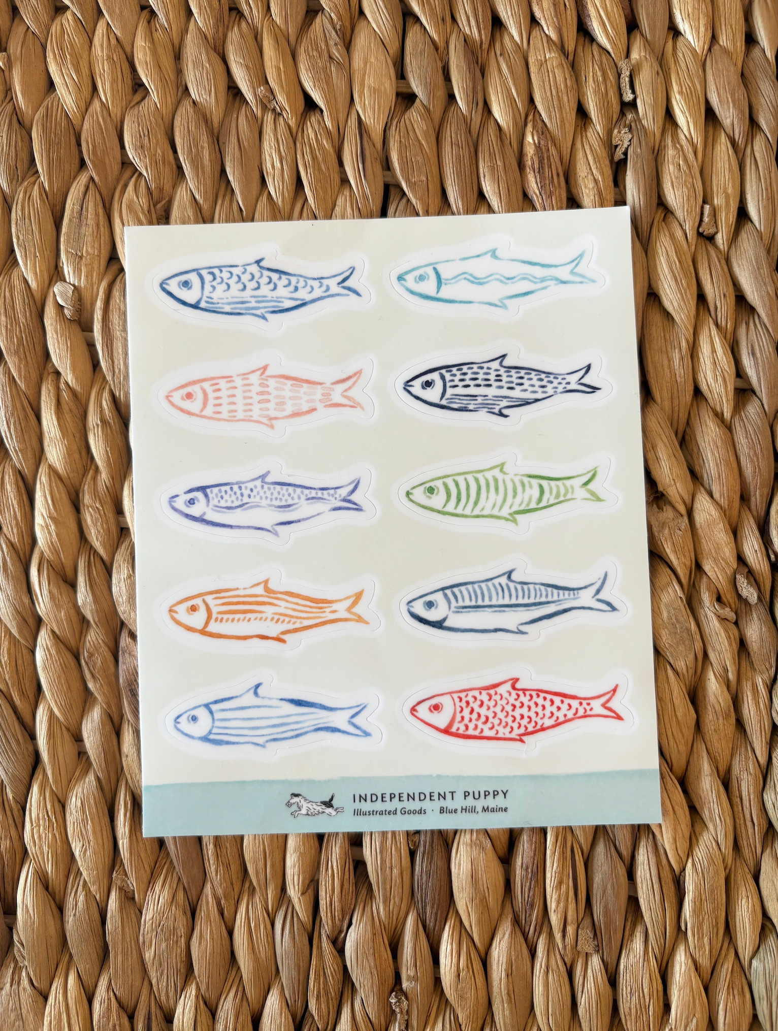 Mini Rainbow Fish Sticker Sheet 5 x 6"