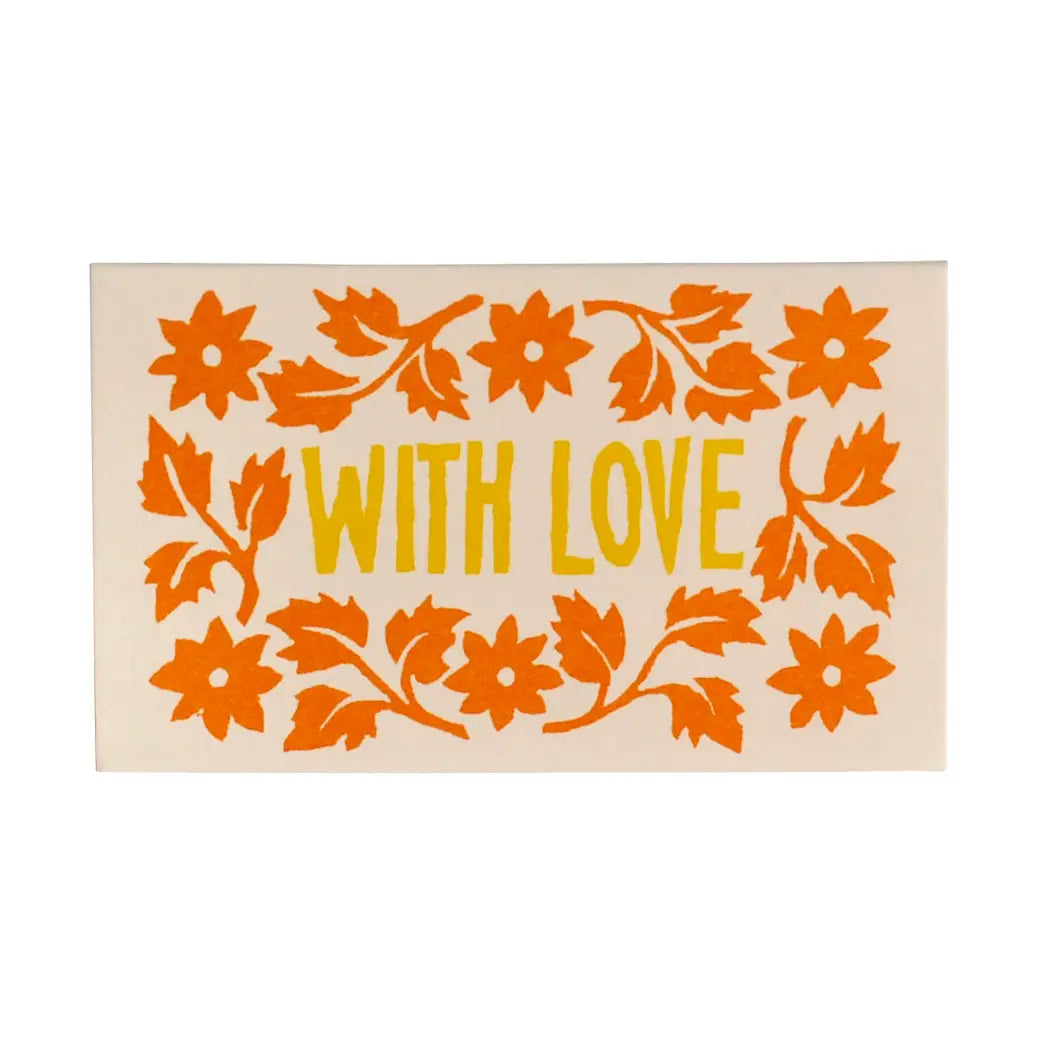With Love Pack of Leaves and Stars Gift Cards Tangerine