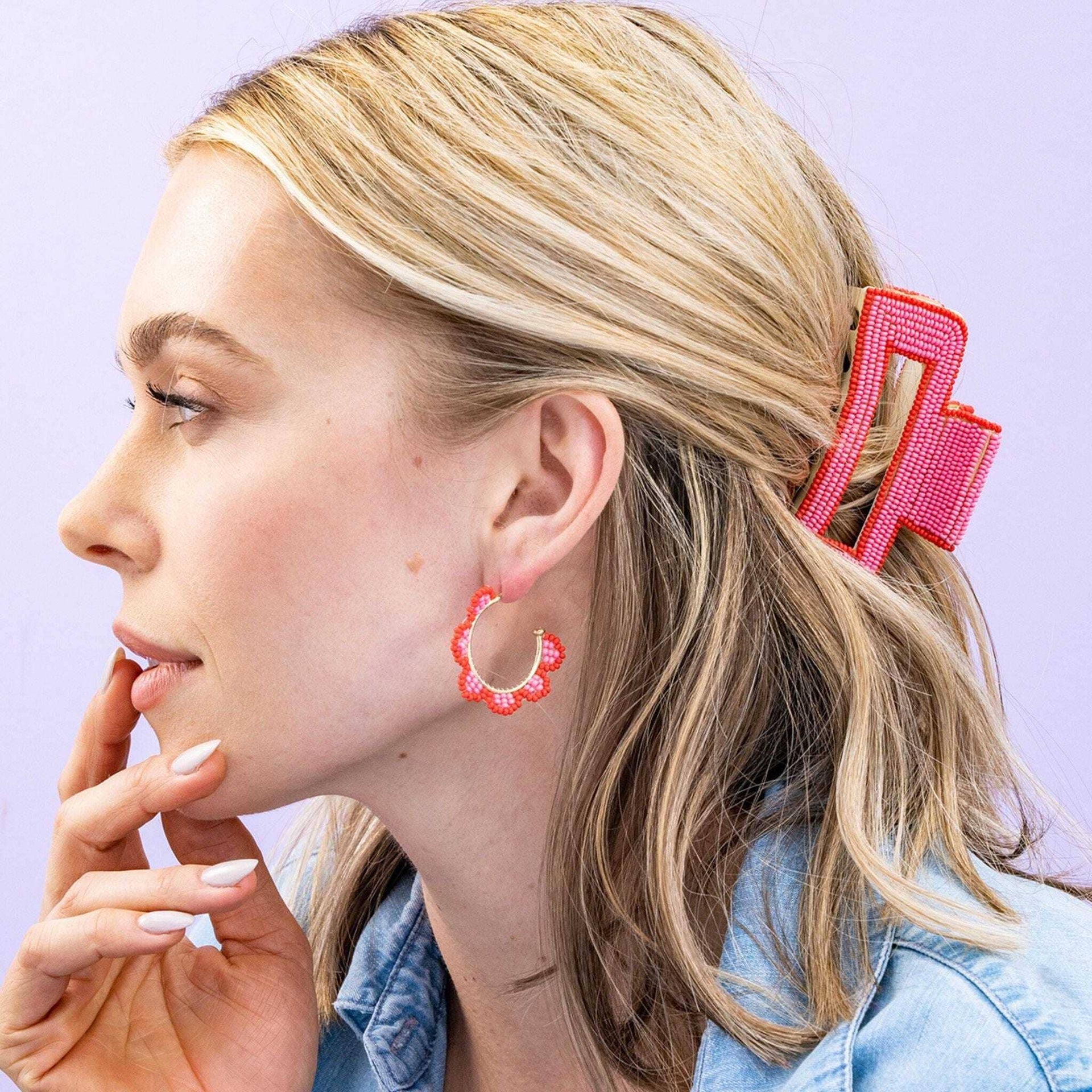 Lola Solid Color With Piped Edges Claw Pink