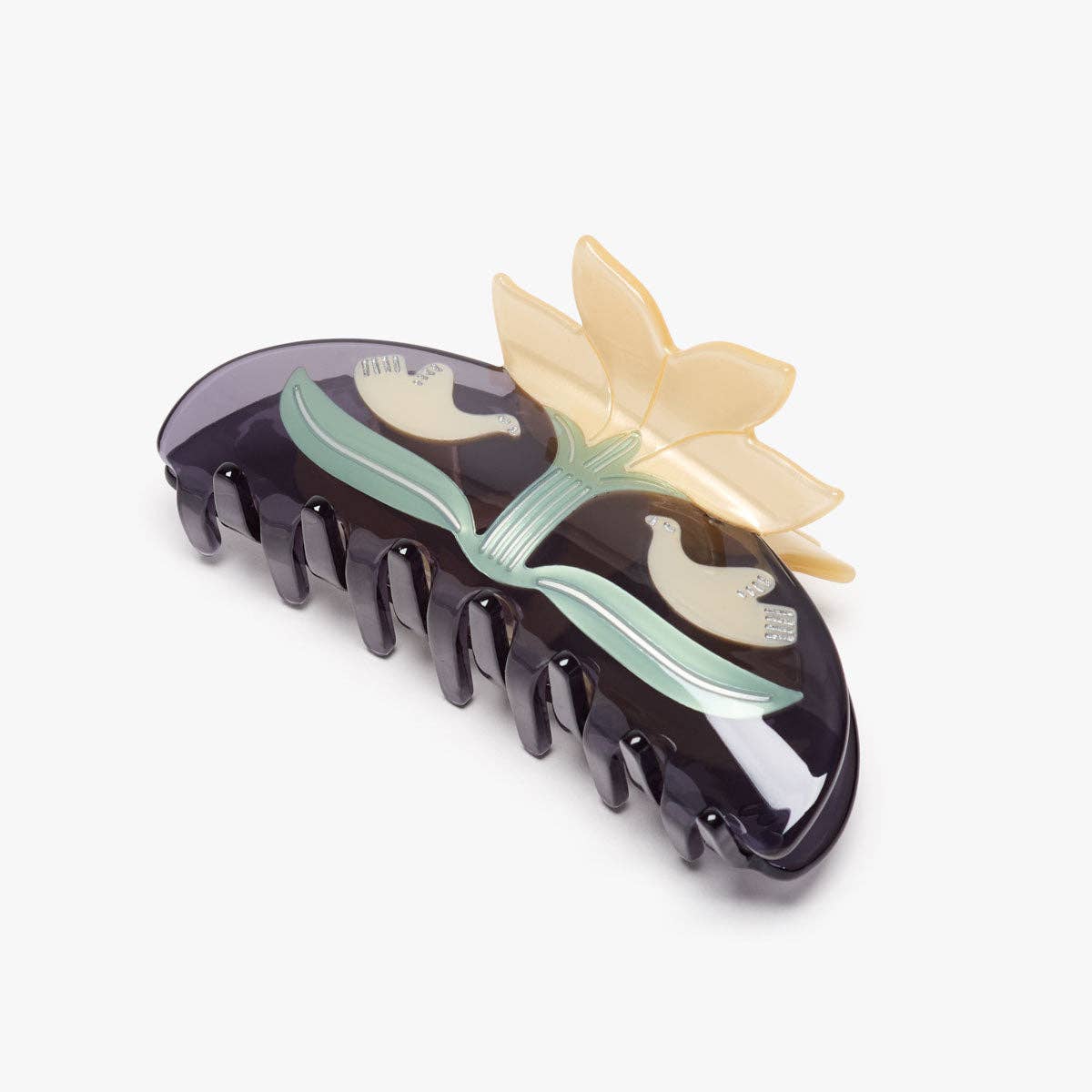 Twin Doves Claw - Lotus and Birds Hair Clip Accessory