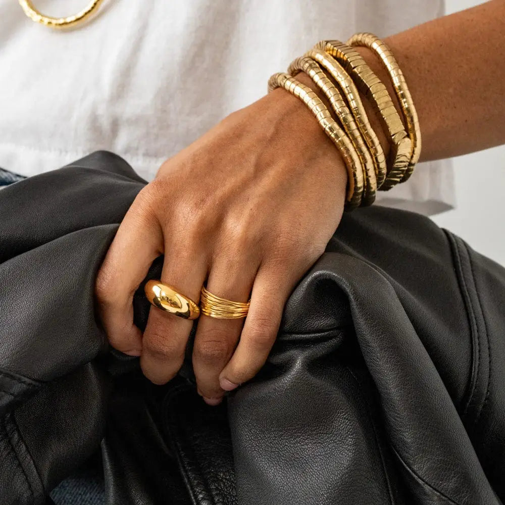 Lucille Square Bead Stretch Bracelet