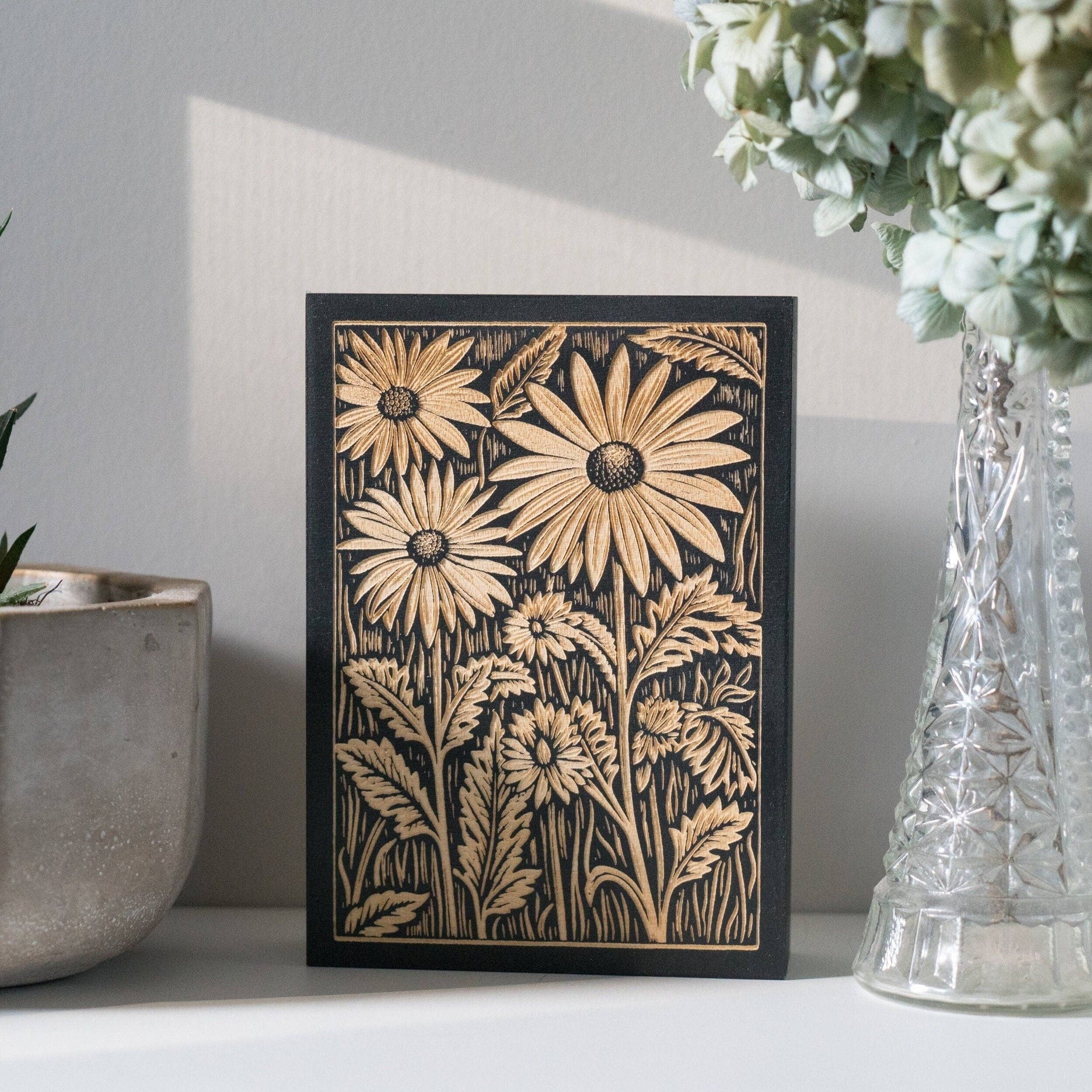 Daisies Engraved Illustration