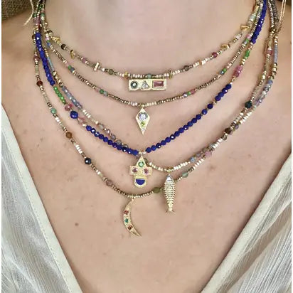 Bruna Gold Beaded Necklace