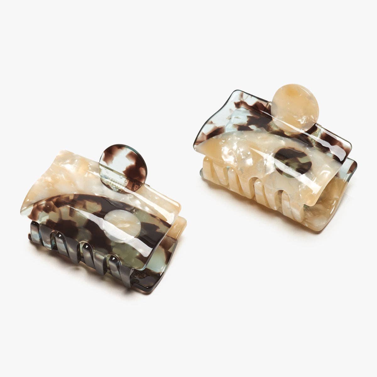 Blue Tortoise Balance Claw Set - Acetate Hair Clip Accessory