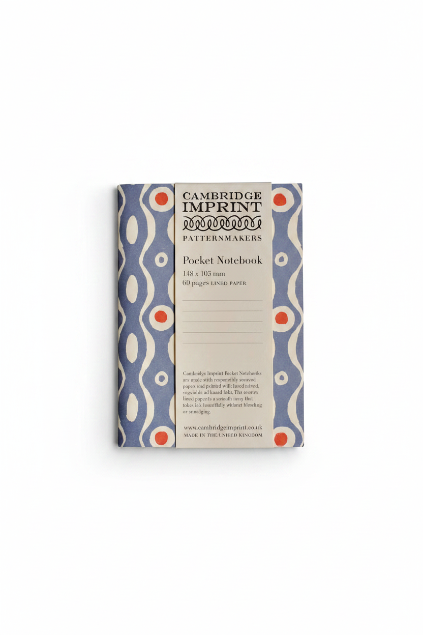 Pocket Notebook Persephone Cornflower and Red