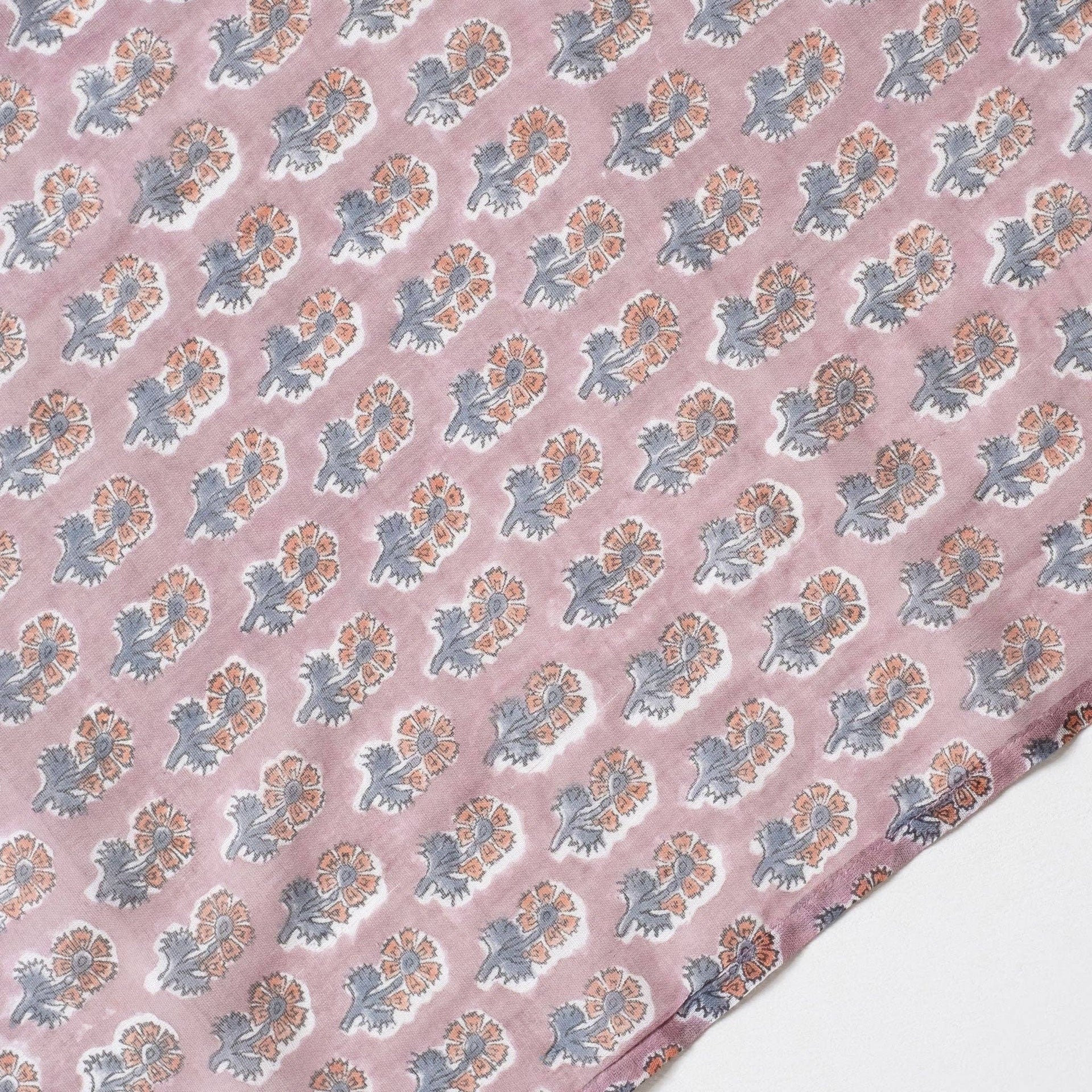 Malin Mauve Block Printed Scarf