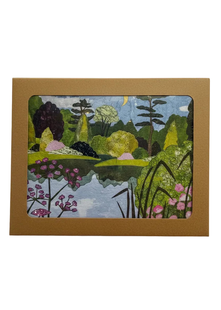 A box of "Asticou Azalea Garden" Cards in kraft paper box.