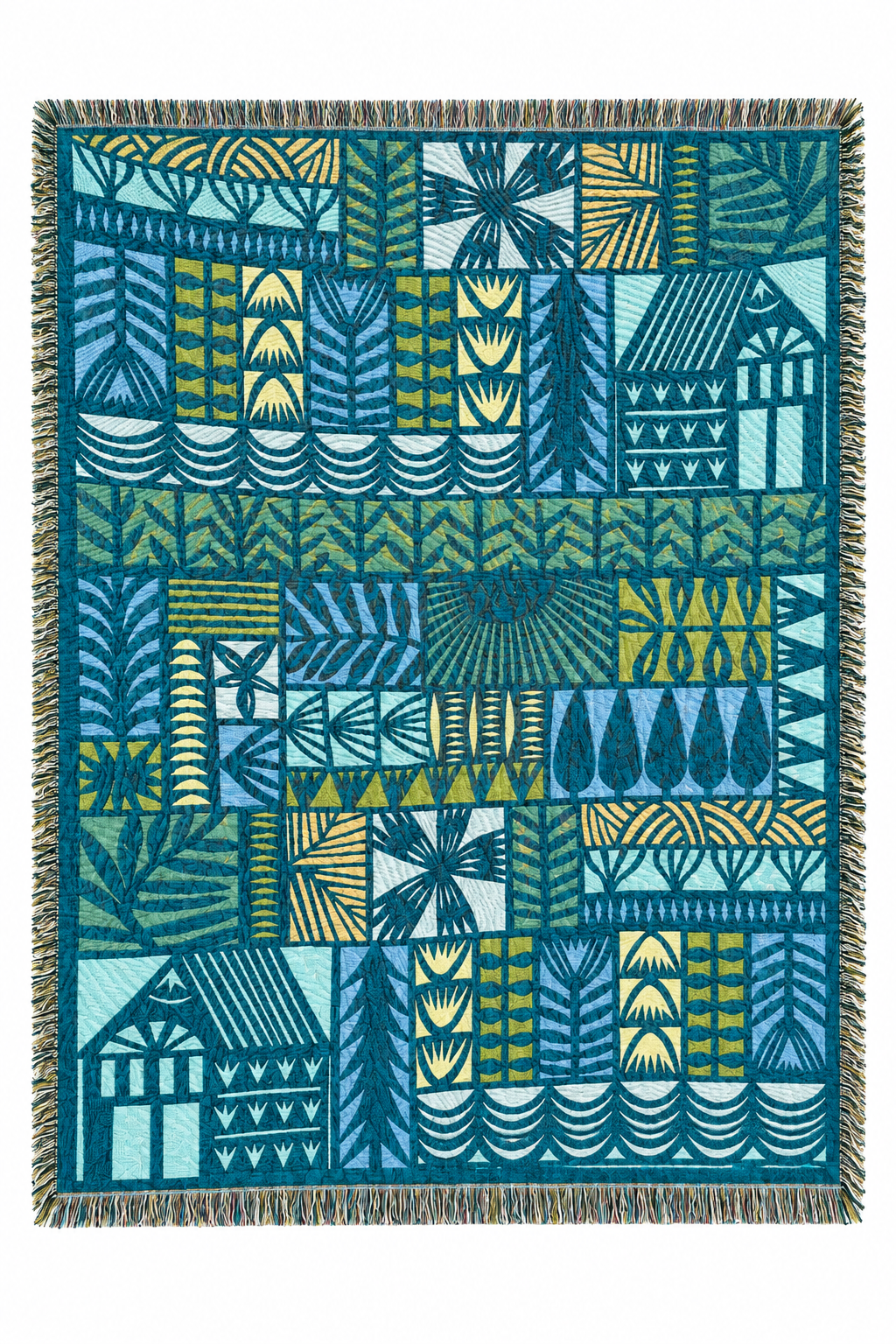 Image of Garden Patchwork Woven Blanket by Jennifer Judd-McGee