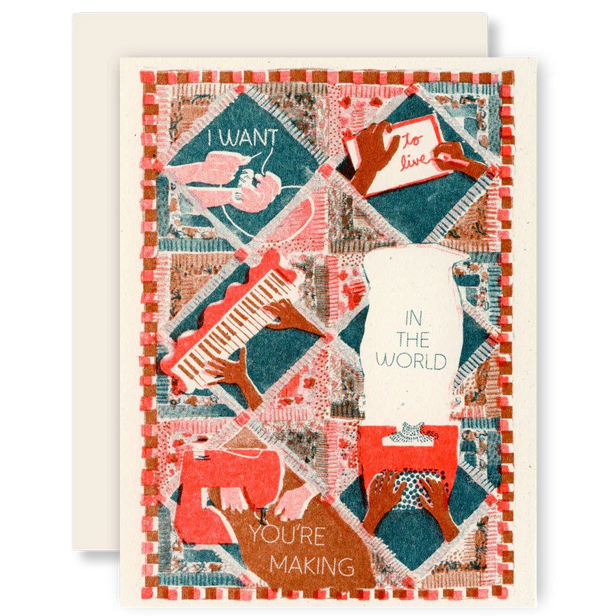 The World You're Making Risograph Greeting Card