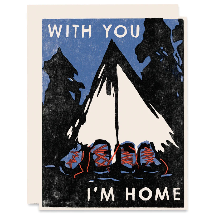 With You I'm Home Indigo Printed Card
