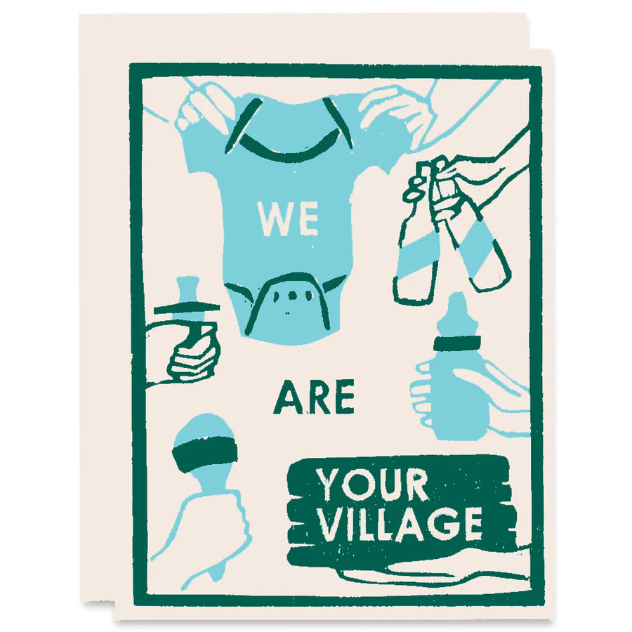 We Are Your Village Letterpress Card