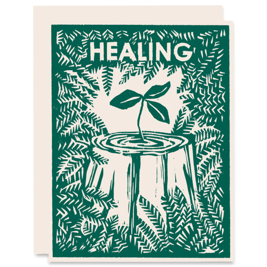 Healing Nurse Tree Letterpress Card