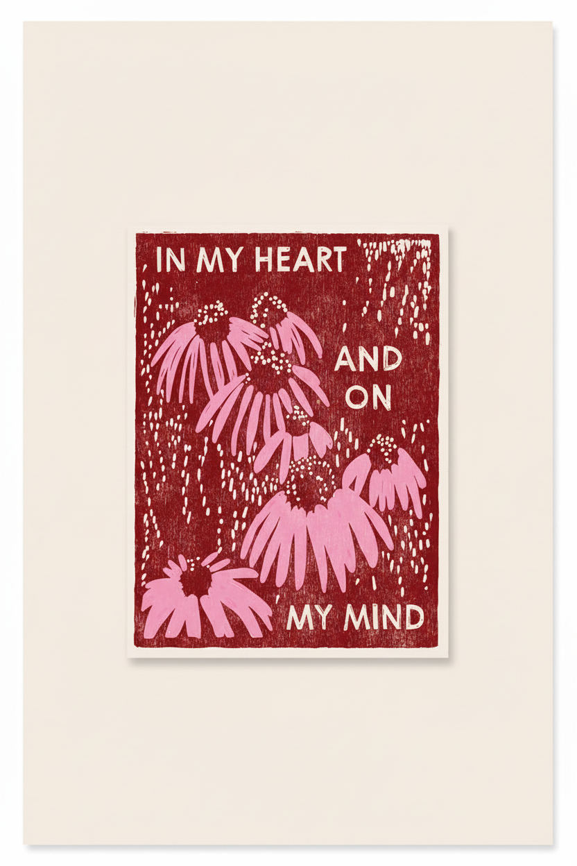 Coneflowers On My Mind Letterpress Card
