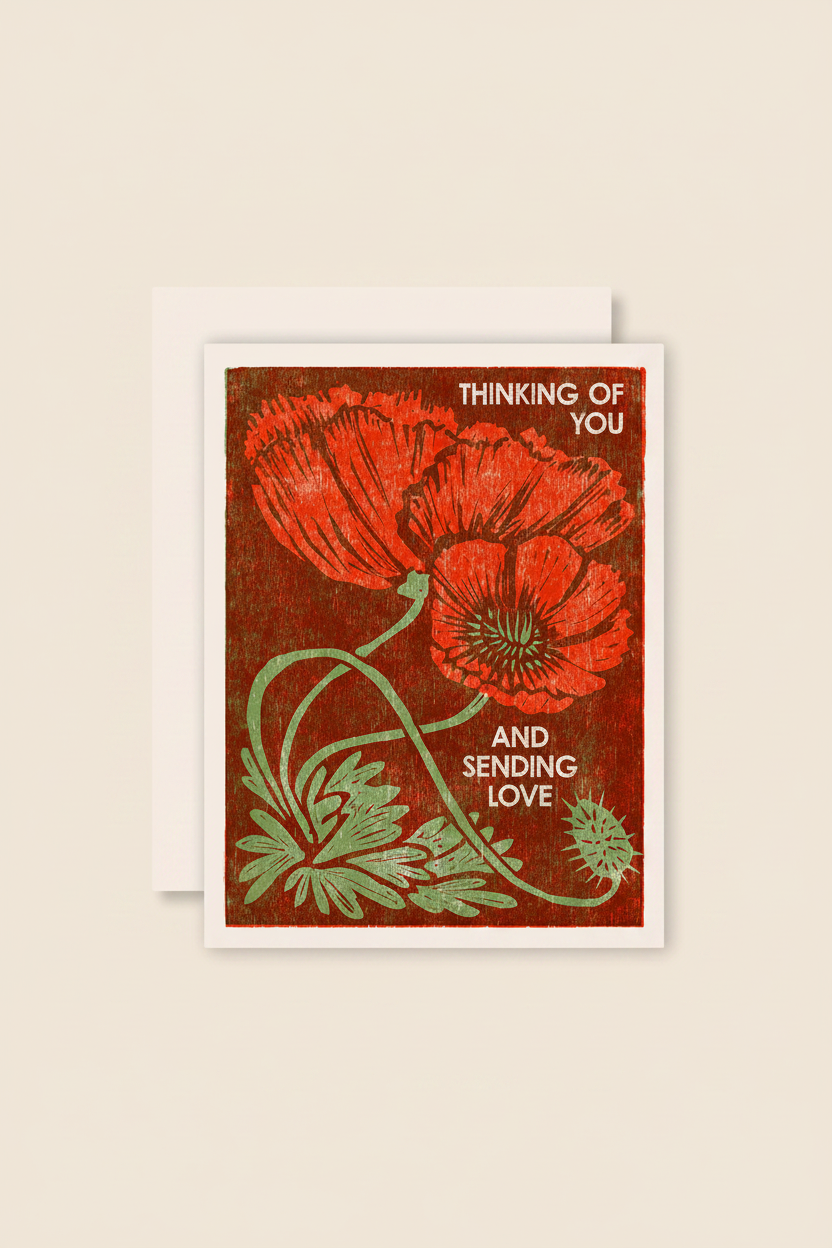 Thinking of You (Red Poppies) Friendship Card