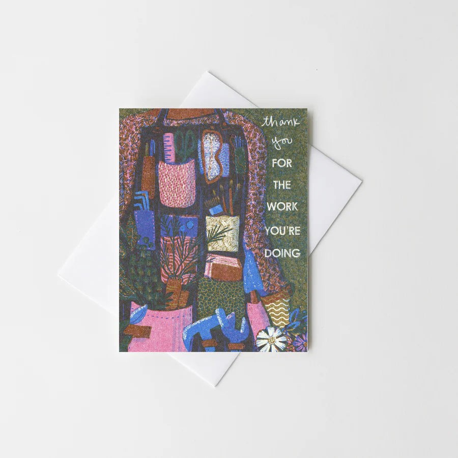 Thank You For Your Work (Apron) Risograph Card