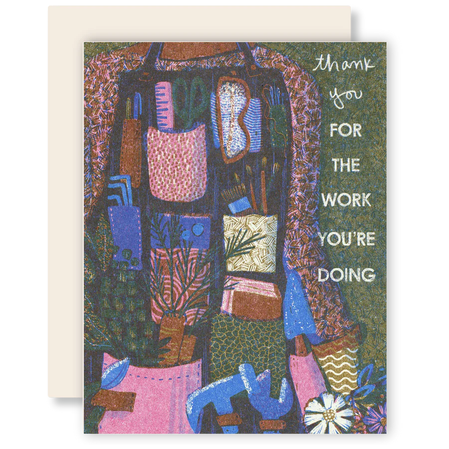 Thank You For Your Work (Apron) Risograph Card