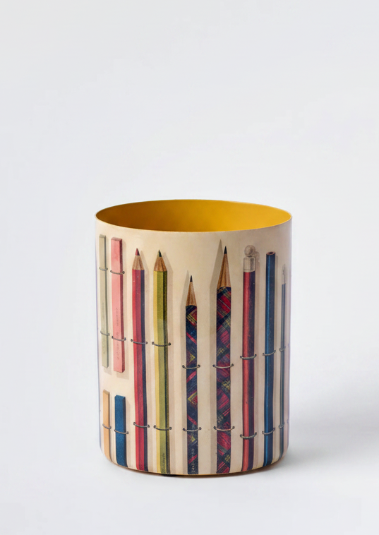 Vintage Pencils & Chalks Enamel Everything Pot
