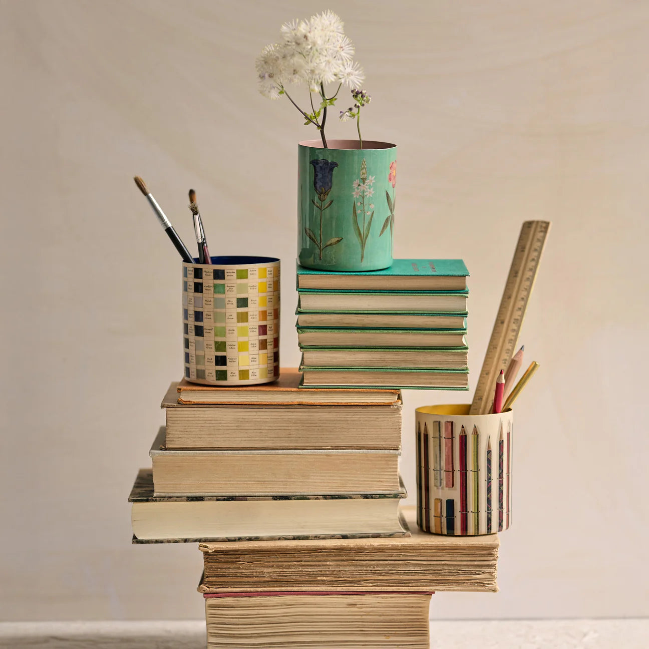 Vintage Pencils & Chalks Enamel Everything Pot