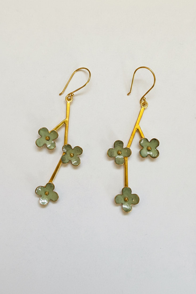 Three Flower on Branch Earring