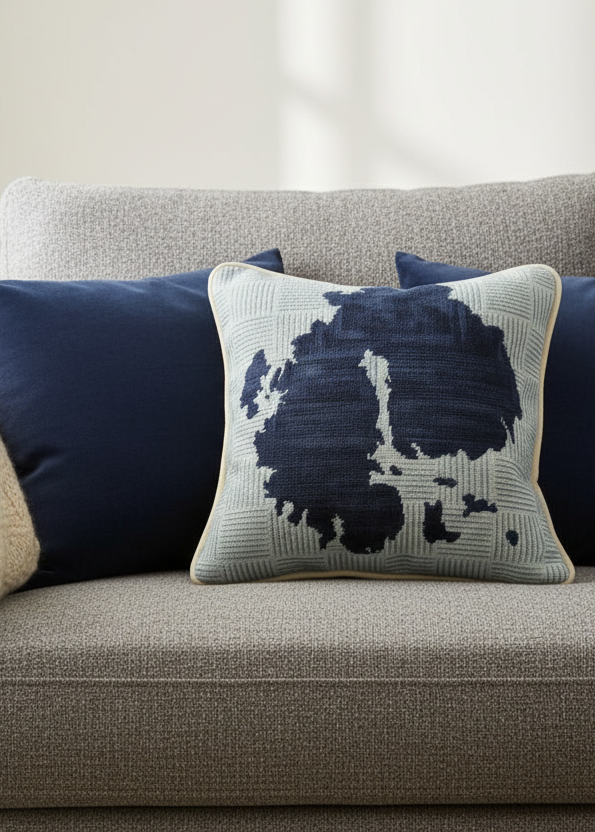 Swallowfield MDI Map Needlepoint Pillow