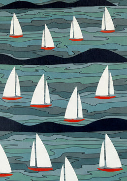Simple Sailboats Notecard Set of 8 by Jennifer Judd-McGee