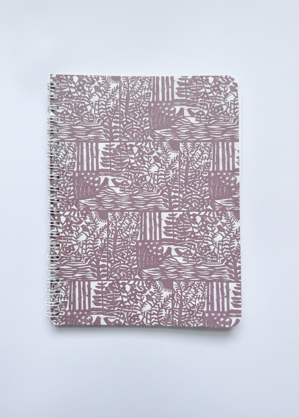 Secret Pool Mauve Patterned Notebook by Jennifer Judd-McGee