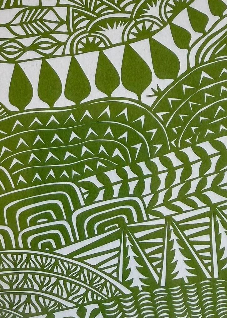 Green Papercut Notecard Set of 8 by Jennifer Judd-McGee