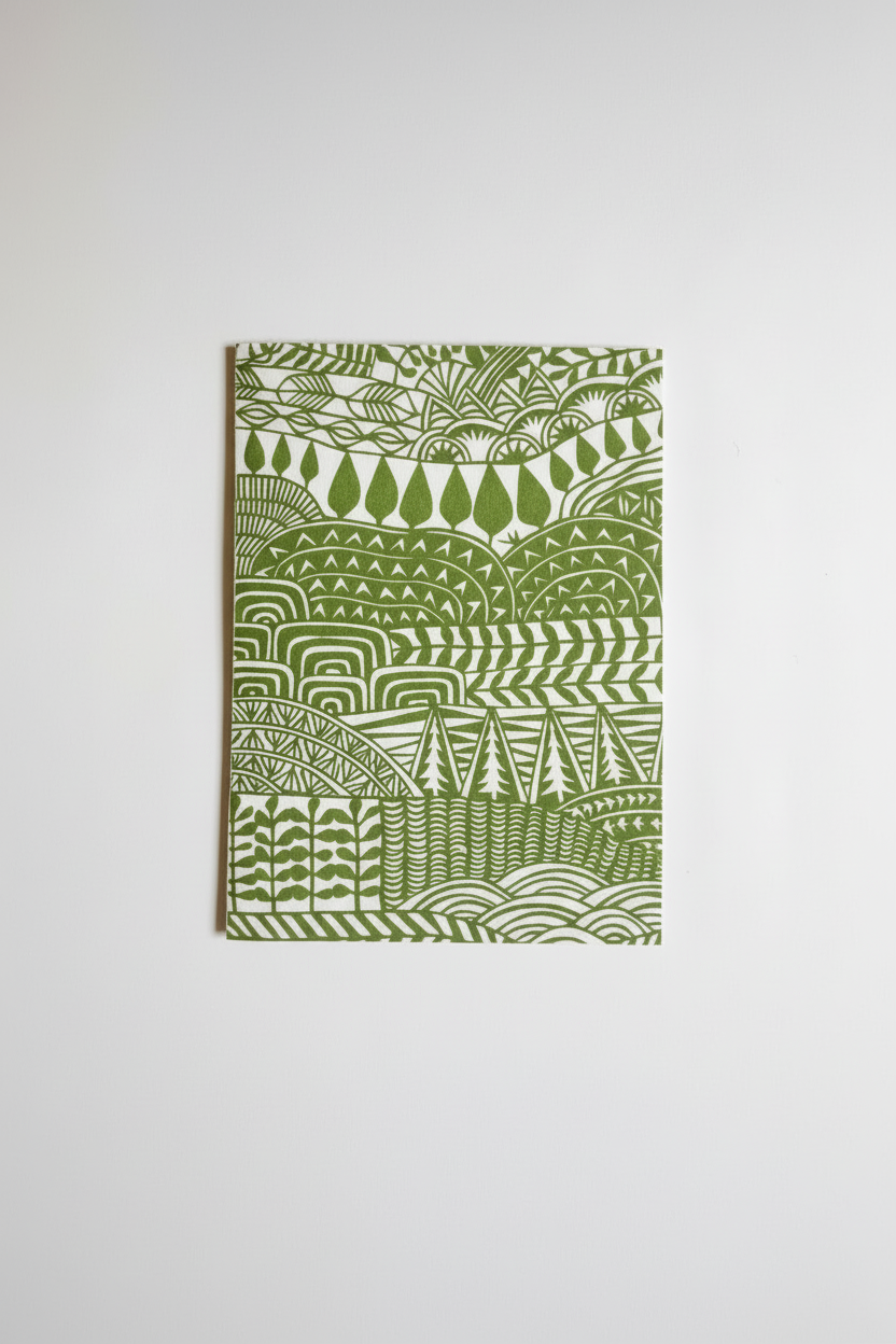 Green Papercut Notecard Set of 8 by Jennifer Judd-McGee