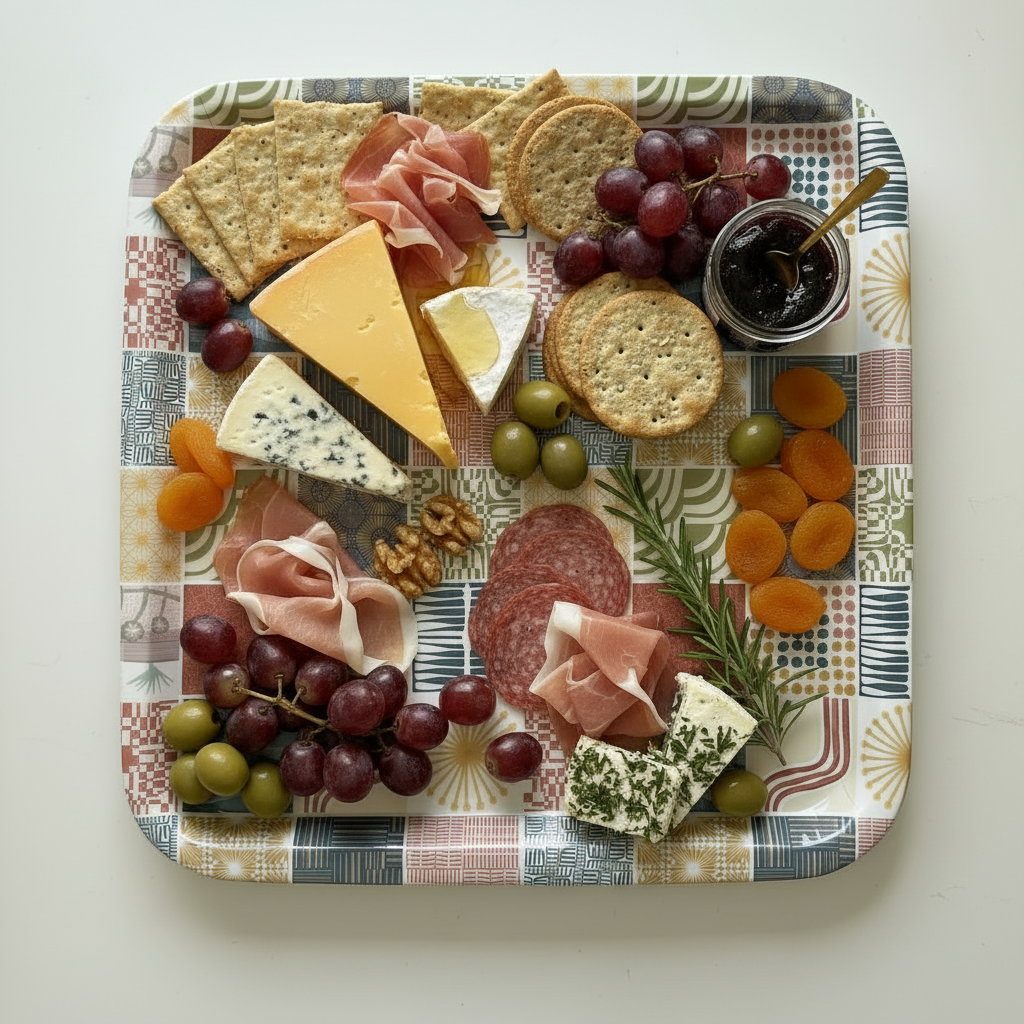 Little Boxes Square Wooden Tray by Jennifer Judd-McGee