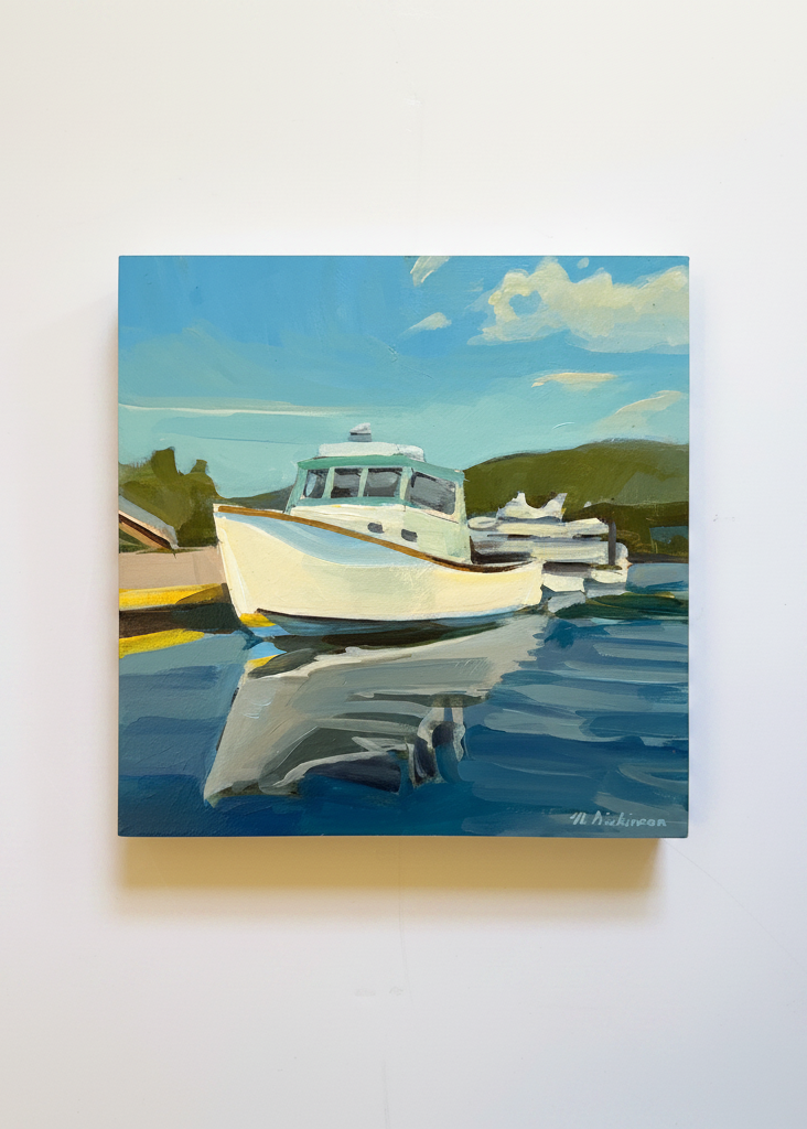 Lobster Boat at NE Harbor by Nat Dickinson