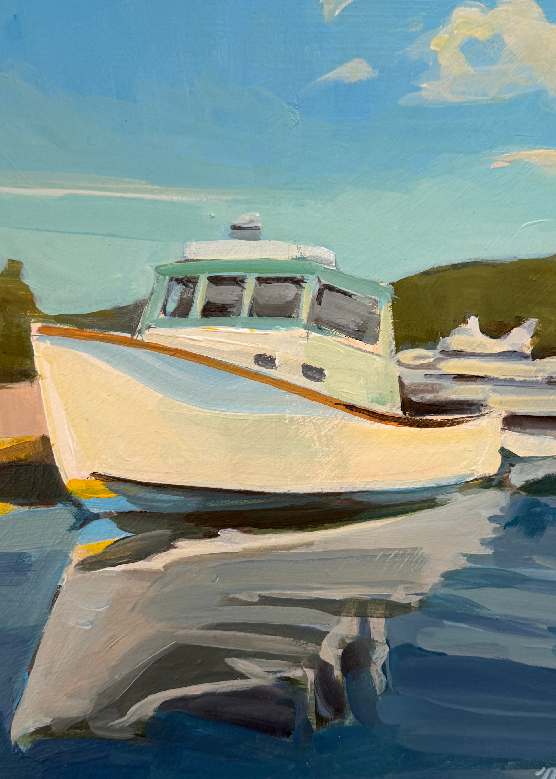 Lobster Boat at NE Harbor by Nat Dickinson