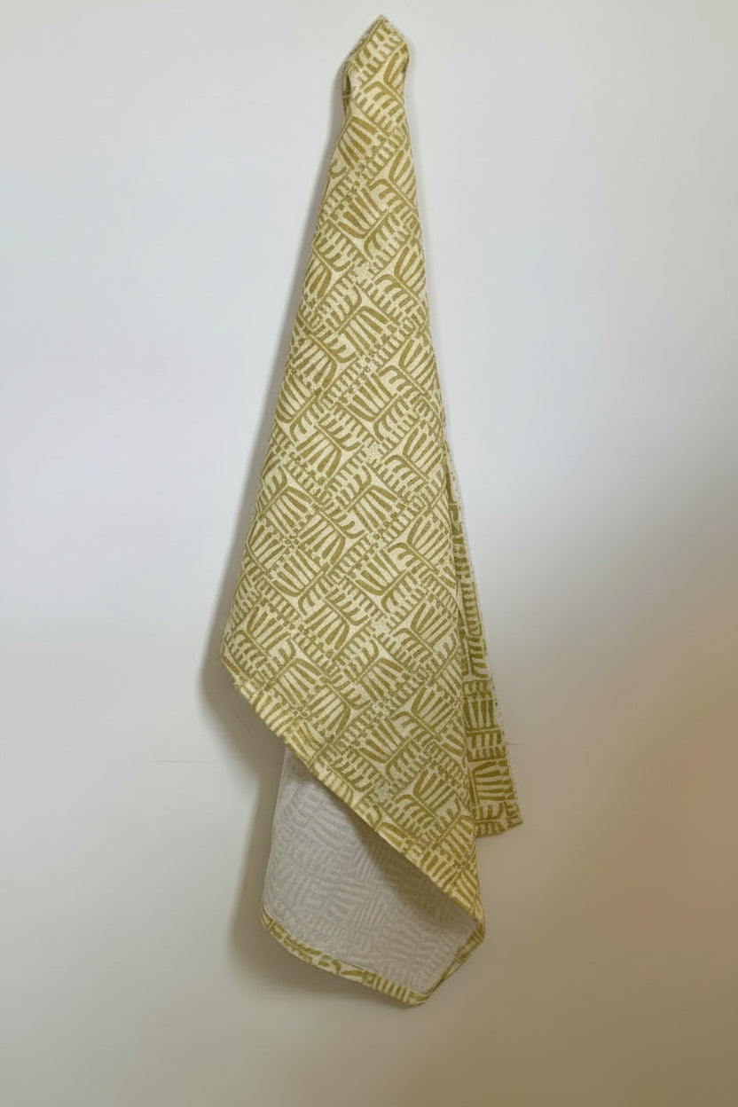 Yellow Combs tea towel by Jen Judd-McGee