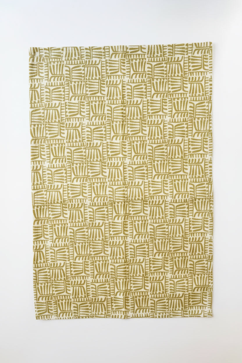 Yellow Combs tea towel by Jen Judd-McGee