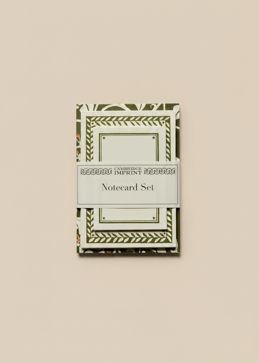 Cambridge Imprint Ivy Swamp Green And Orange Notecards And Envelopes