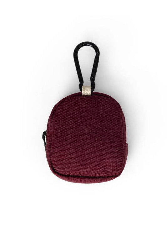 Image of front of keychain pouch in Berry by Walker Family Goods.

