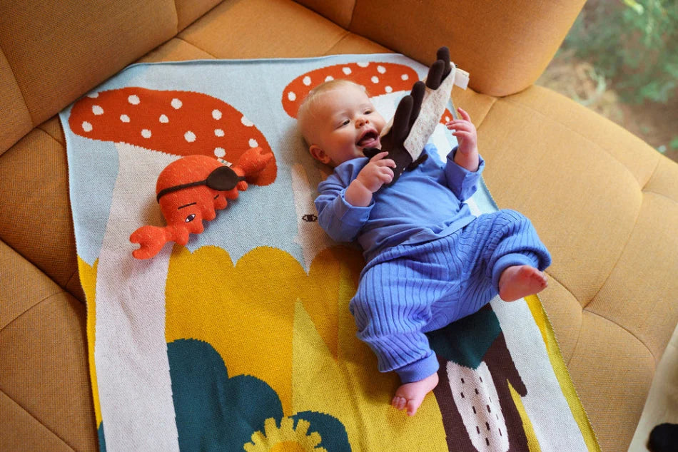 Trees and Creatures Cotton Mini Blanket