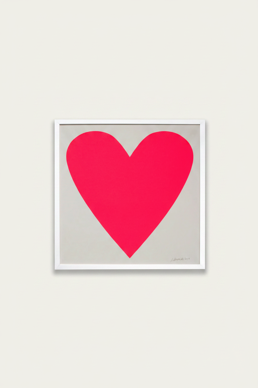 Large Neon Pink Heart Print