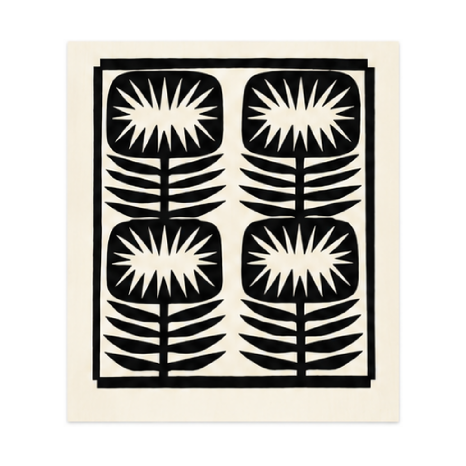 Reusable Swedish dishcloth featuring the "Big Blooms" pattern with four large, identical flowers, one in each quadrant of the design. 