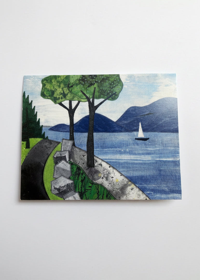 Image of one "Sargent Drive" card showing details of the art.
