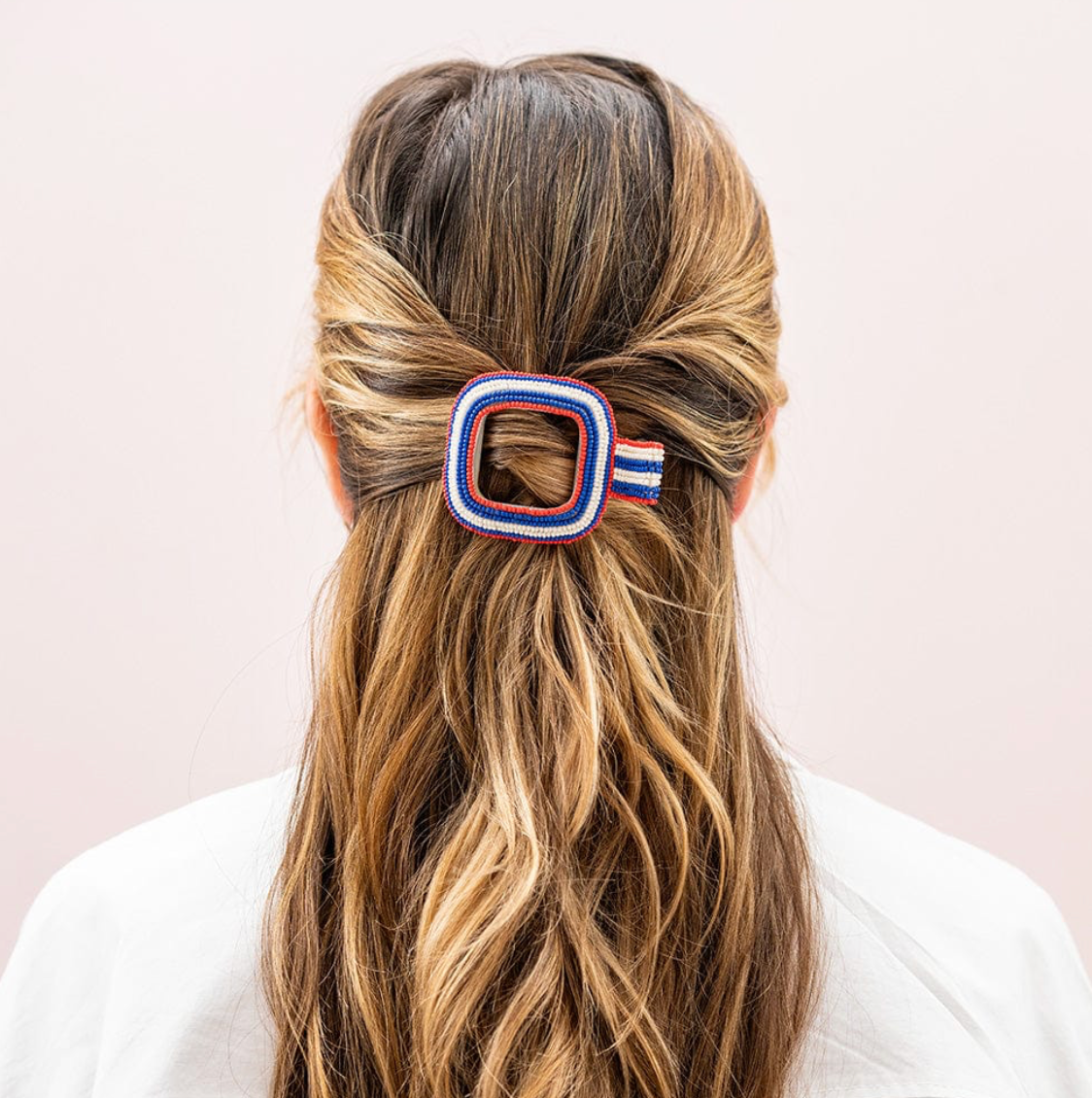 Charlotte Red White and Blue Flat Hair Clip