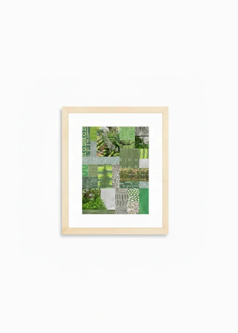 Green Colorblock Collage Archival Print by Jennifer Judd-McGee