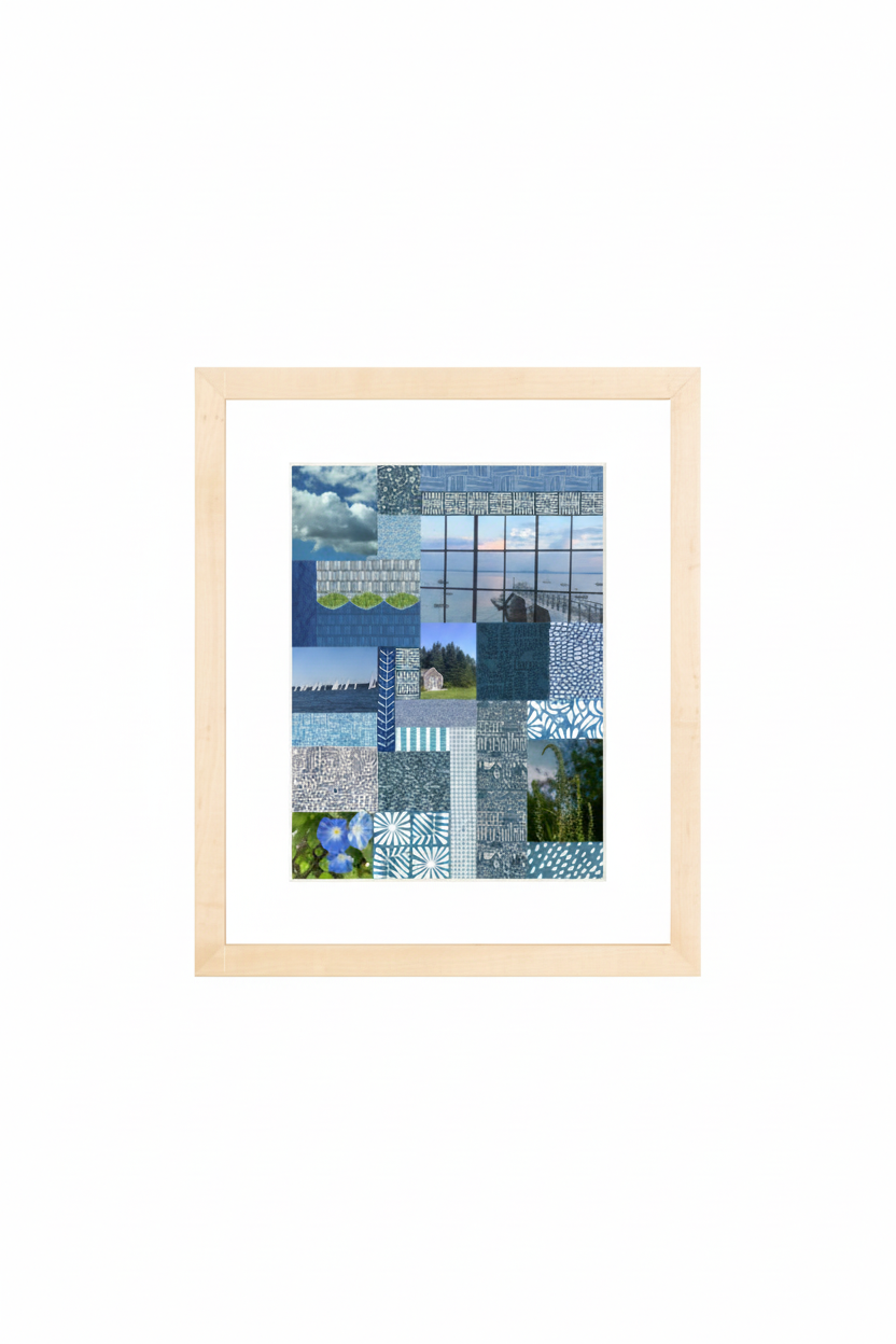 Blue Colorblock Collage Archival Print by Jennifer Judd-McGee
