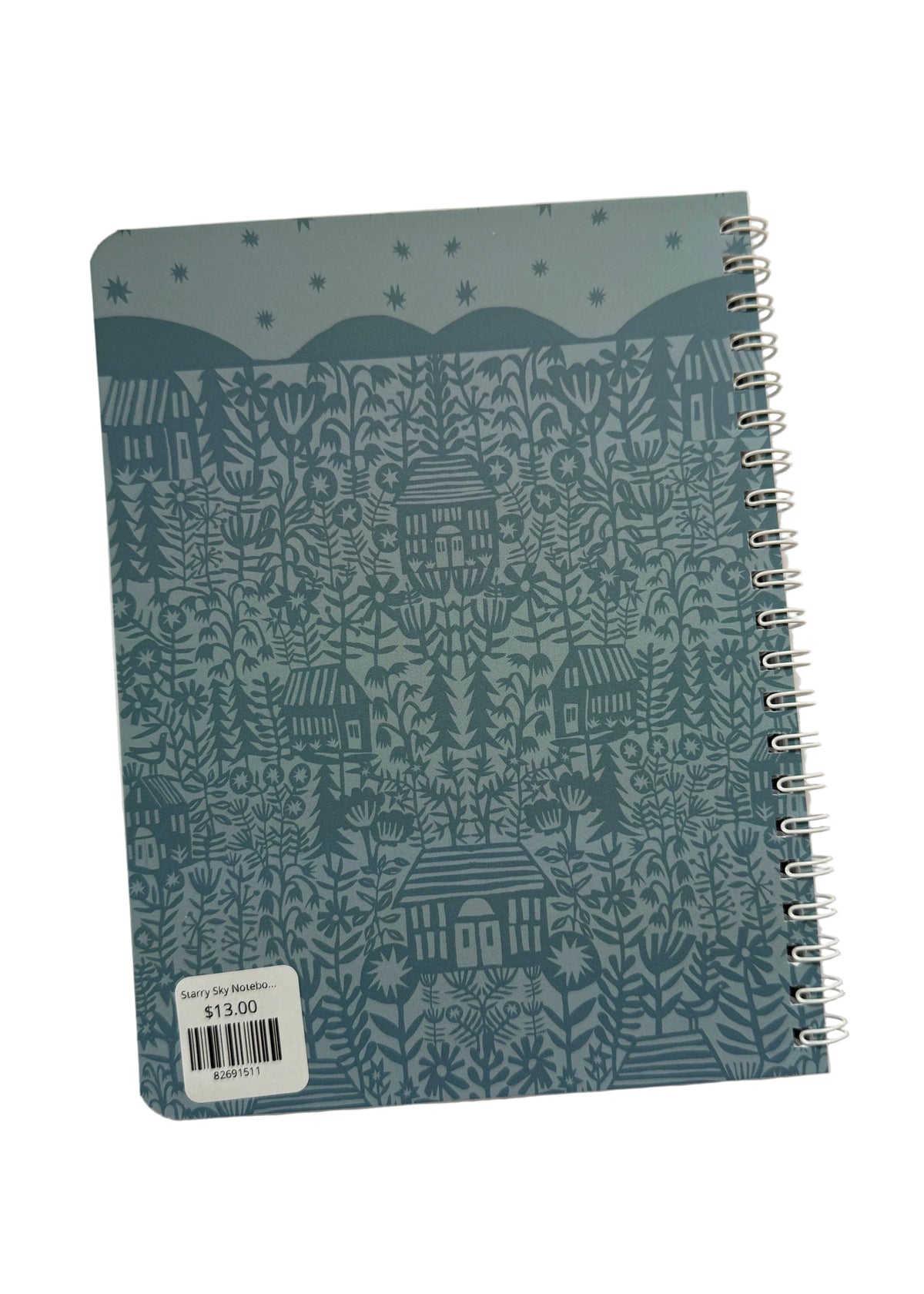 Image of the back of the Starry Sky Notebook by Jennifer Judd-McGee.
