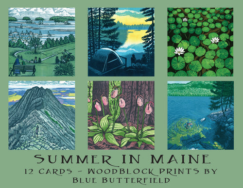 Summer In Maine Woodblock Card Set