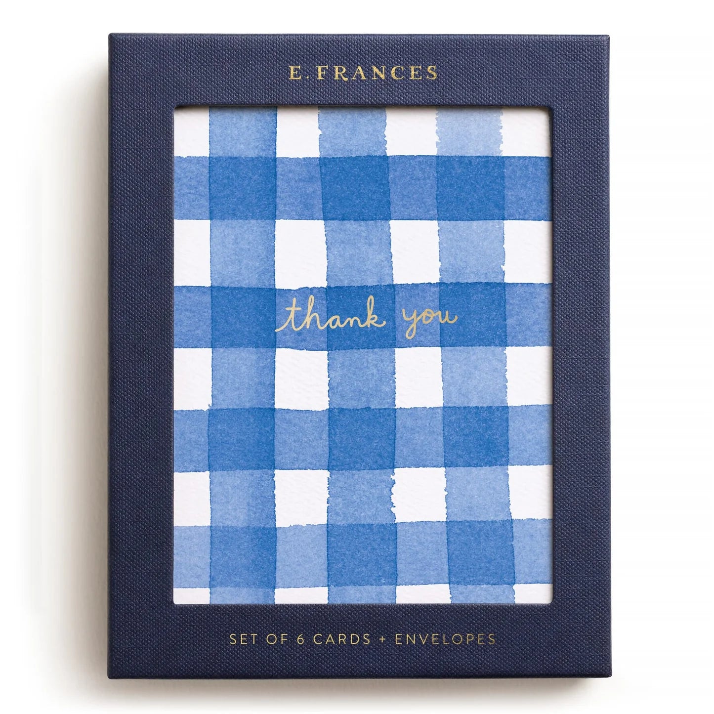 Blue Gingham Thank You Greeting Card Set